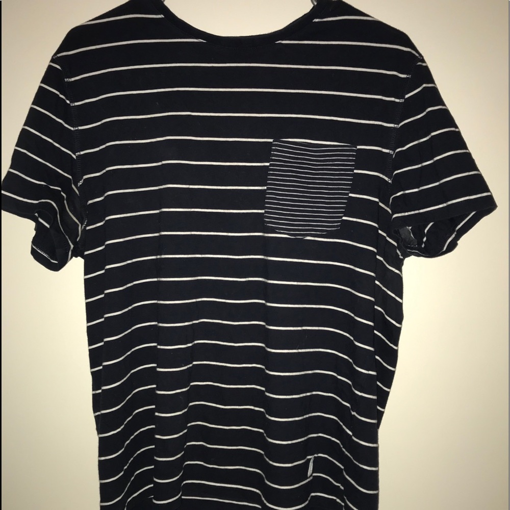 Nautica Navy Blue/ White striped Tee Shirt